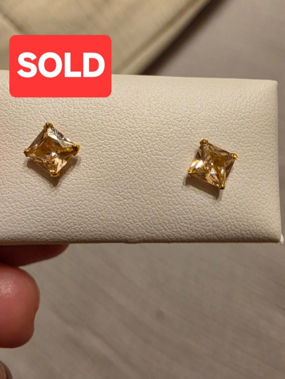 SOLD! Not Available 18k Gold With Light Pink Screw Earrings
